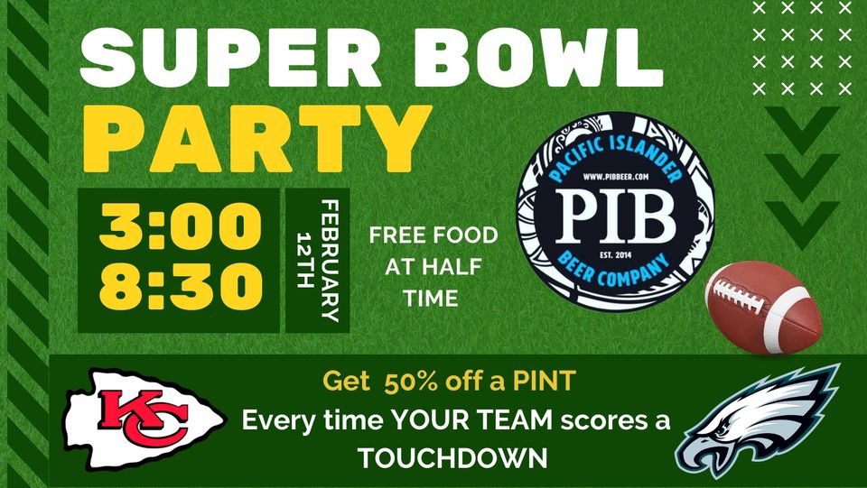 Super Bowl party banner.